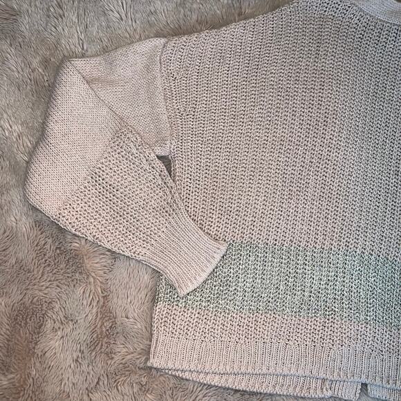 NWT 360 Sweater Italian Yarn Linen-Blend Open Knit Cardigan Size Medium - Picture 9 of 13